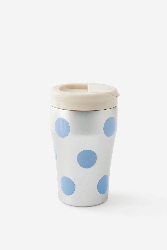 Loft Commuter Cup 350Ml, BLUE POLKA / SILVER CHROME