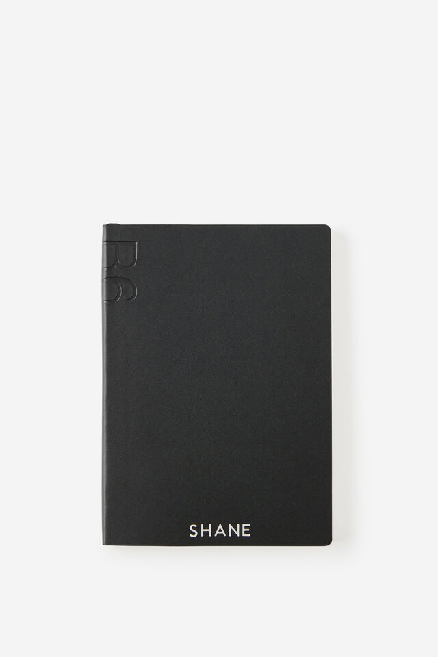 Personalised B6 Soft Cover Lined Notebook, BLACK
