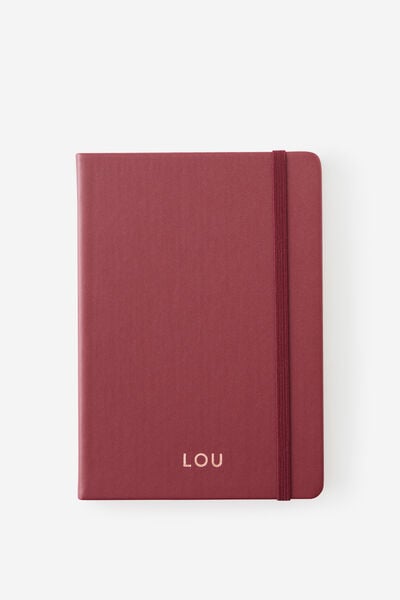 Personalised Metro B6 Hard Lined Notebook, Cabernet