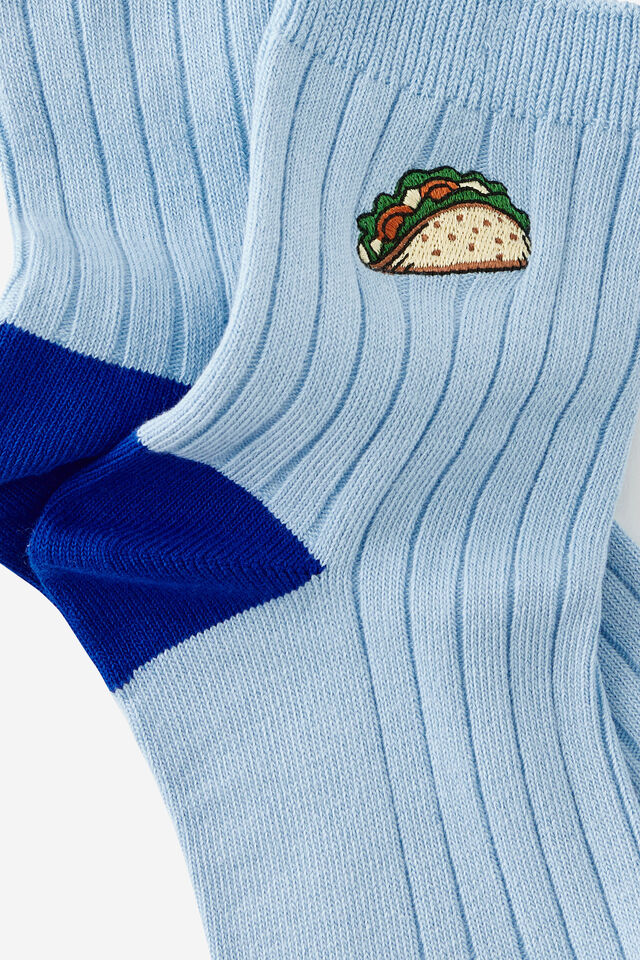 Mid Crew Socks, TACO EMB