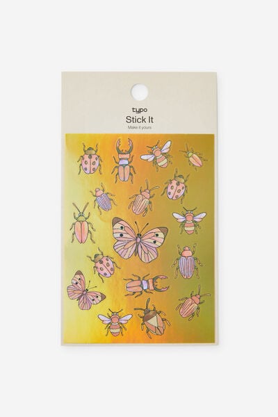 Stick It Sheet, GOLD FOIL BUGS