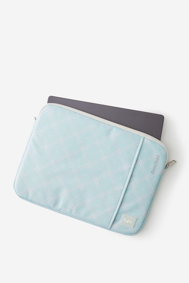 Personalised Mode 14 Inch Laptop Case, MINTY GRID