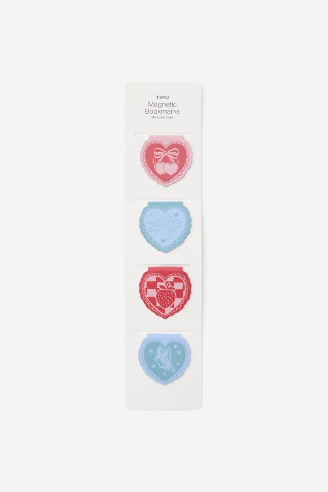Magnetic Bookmarks 4Pk, HEARTS