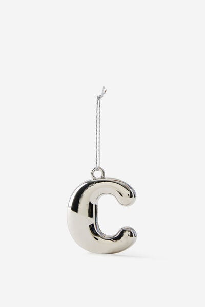 Alphabet Christmas Ornament, BUBBLE LETTER C