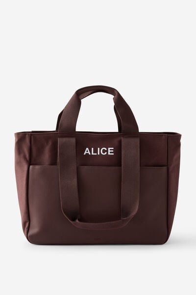 Personalised Essential Tote Bag, ESPRESSO
