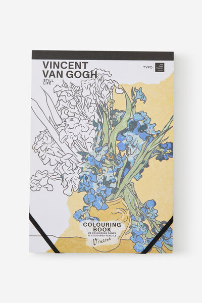 Premium A4 Colouring Pad, LCN VAN GOGH FLOWERS