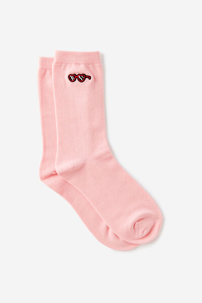 Socks, PINK SUNNY EMB
