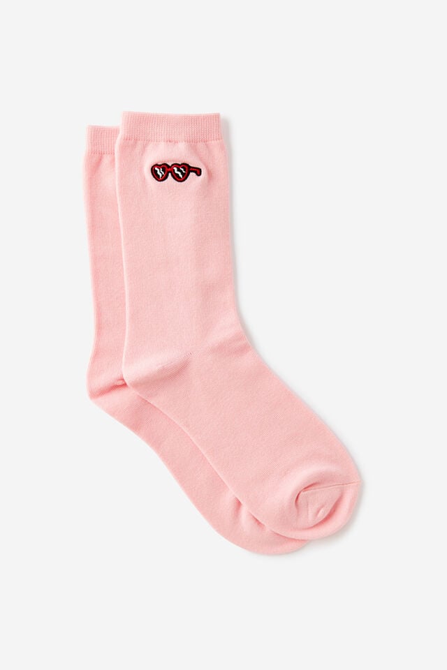 Socks, PINK SUNNY EMB