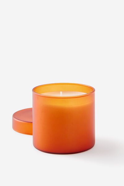 Frosted Glass Candle, JOY RISING ORANGE
