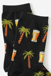 Mid Crew Socks, BEERS & PALM TREES - example image 2