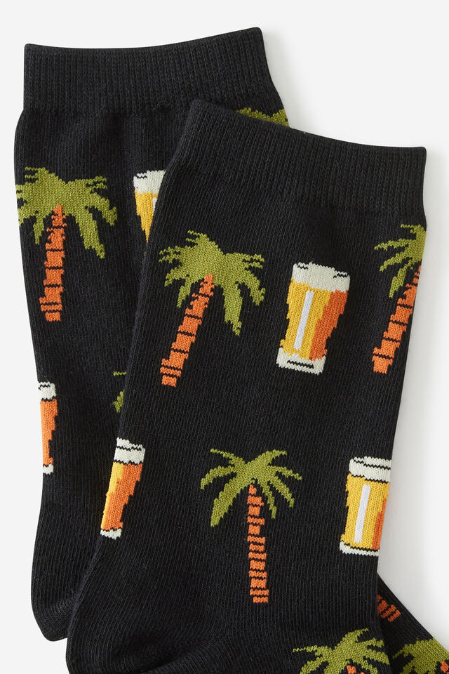 Mid Crew Socks, BEERS & PALM TREES