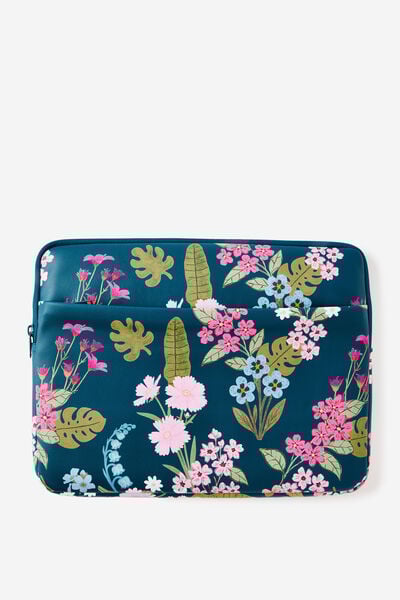 Pro 16 Inch Laptop Case, WILDER FLORAL SPACED/NORTH SEA