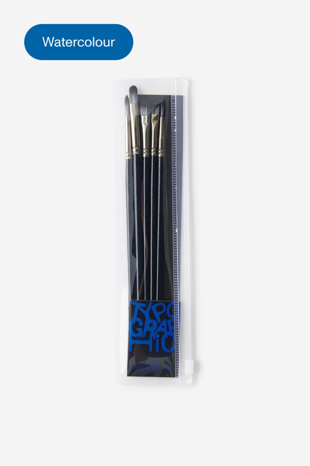 Gouache Paint Brushes 5Pk, MULTI