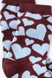 Mid Crew Socks, HEART YARDAGE BROWN - example image 3