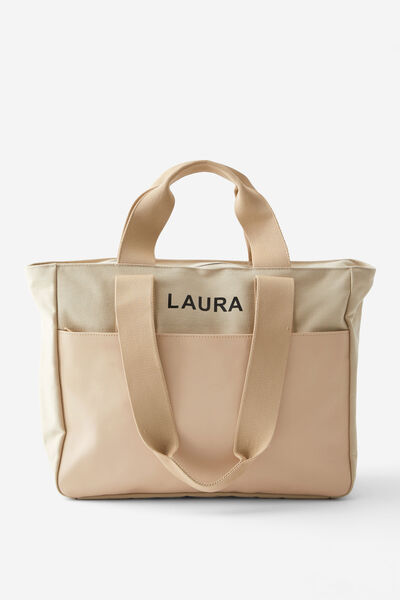 Personalised Essential Tote Bag, LIGHT TAUPE