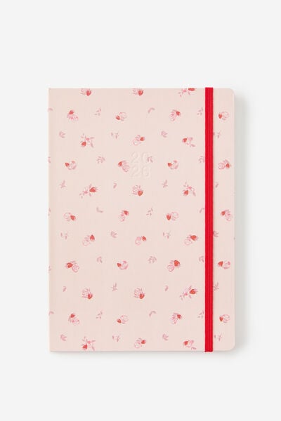 2026 B5 Weekly Hard Metro Diary, Ditsy Pansy Pink Clay