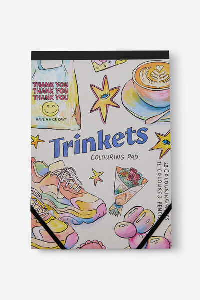 A4 Colouring Pad, COLOURED TRINKETS