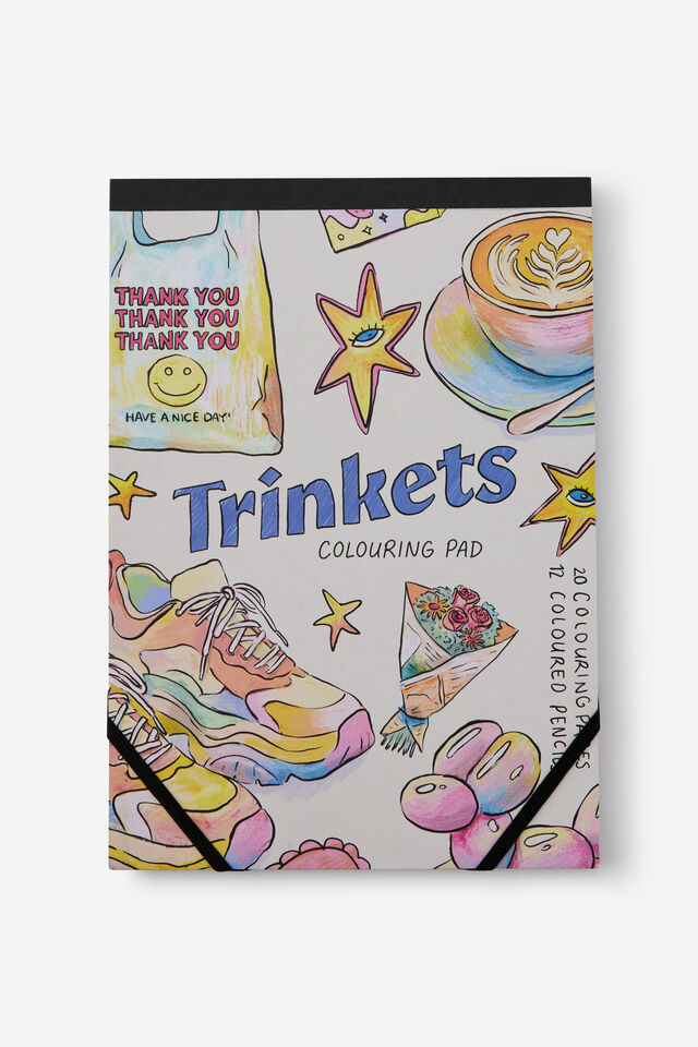 A4 Colouring Pad, COLOURED TRINKETS