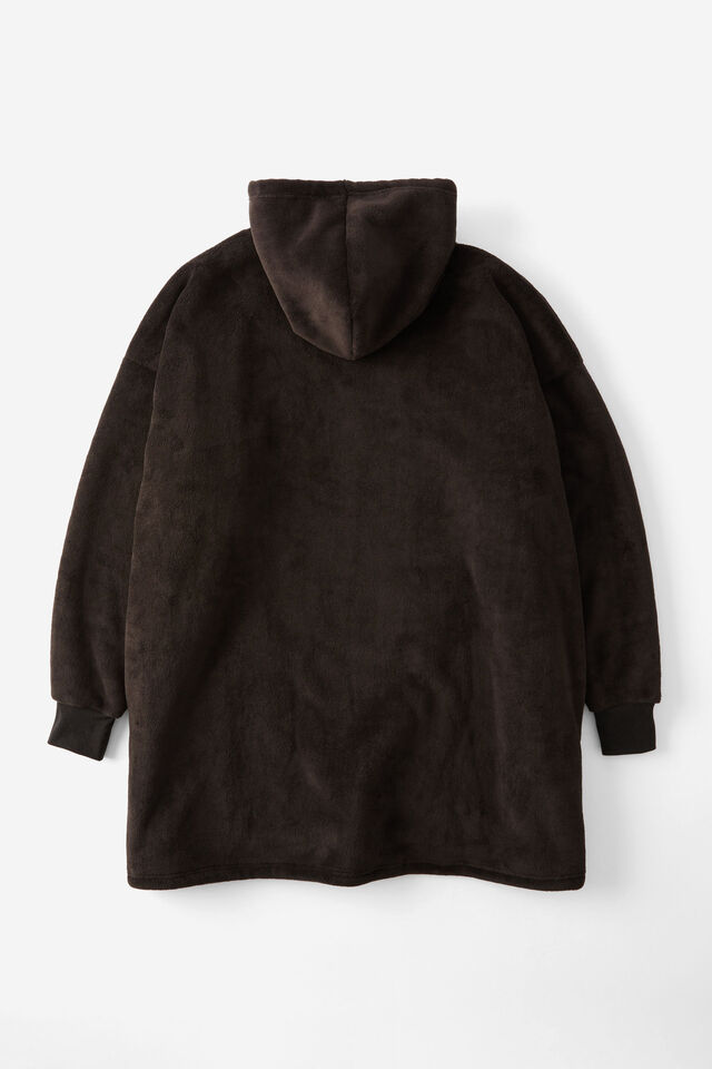 Personalised Collab Oversized Hoodie Adult, LCN SAN GUDETAMA EGG BLACK