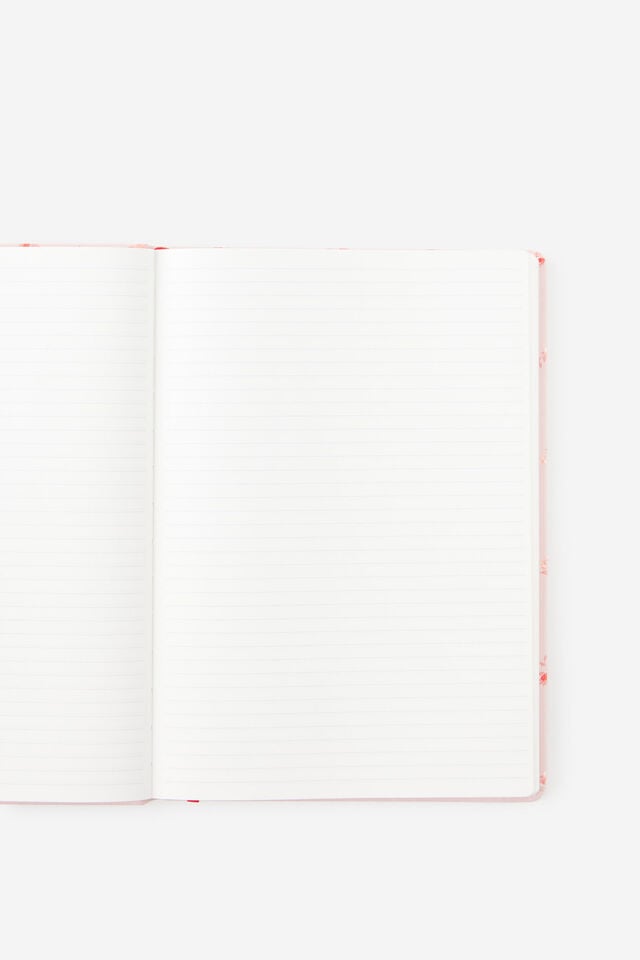 Personalised Metro B5 Hard Lined Notebook, Ditsy Pansy Pink Clay