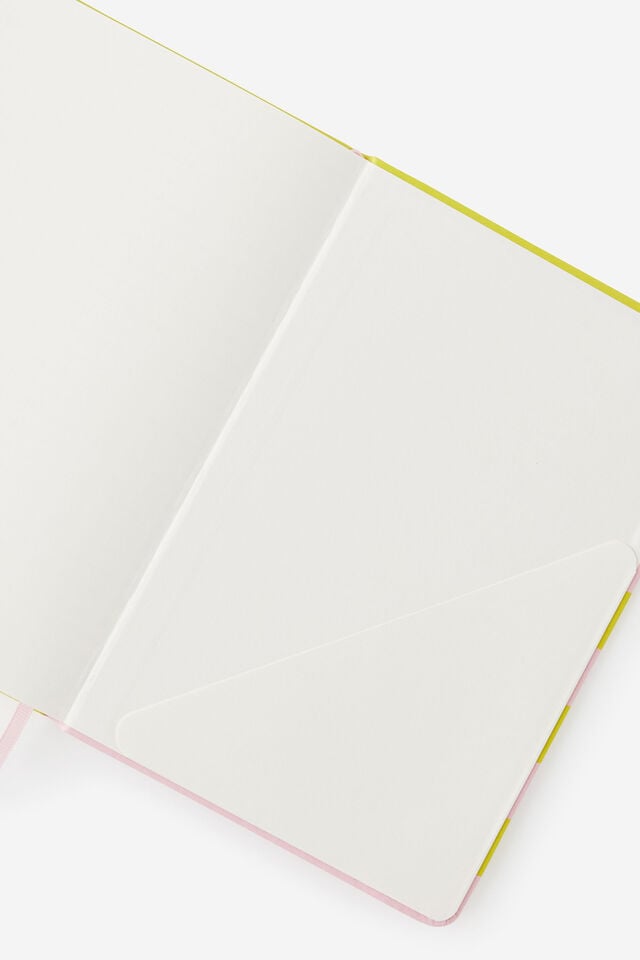 A5 Hard Lined Notetaker Notebook, STRAWBERRY MILK SPLICE STRIPE