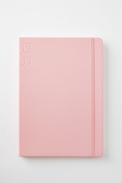 B5 Hard Cover Lined Notebook, STRAWBERRY MILK