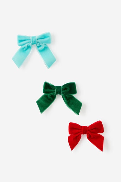 Mini Velvet Bow 3Pk, KITSCH CHRISTMAS
