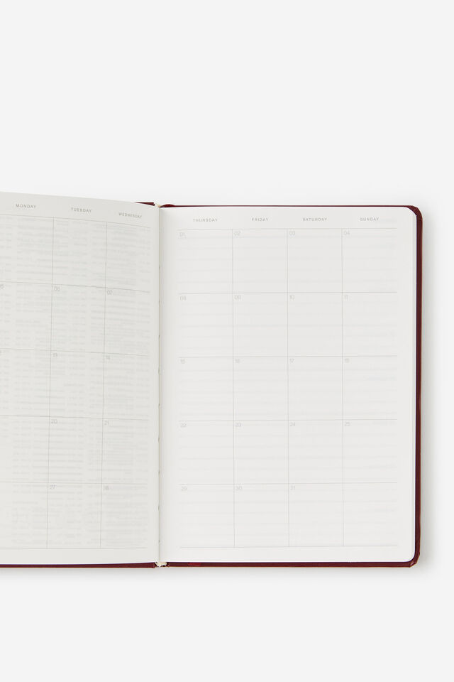2026 B6 Weekly Hard Metro Diary, Cabernet