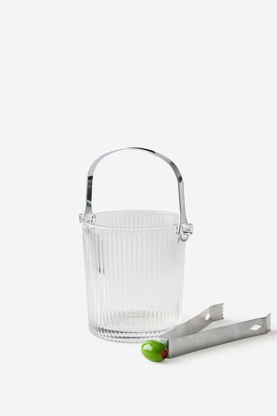 Glass Ice Bucket With Tongs, DIRTY MARTINI