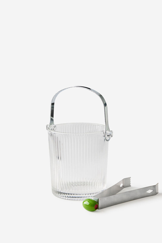 Glass Ice Bucket With Tongs, DIRTY MARTINI