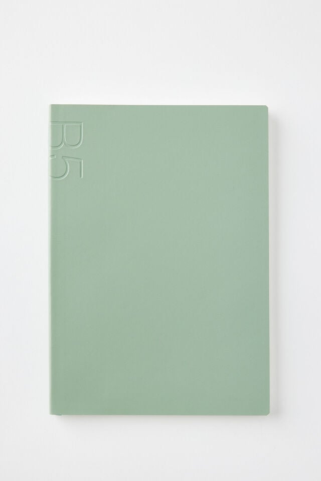 B5 Soft Cover Lined Notebook, TYPO GREEN