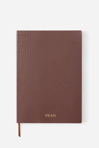Personalised B5 Soft Lined Notetaker Notebook, ESPRESSO