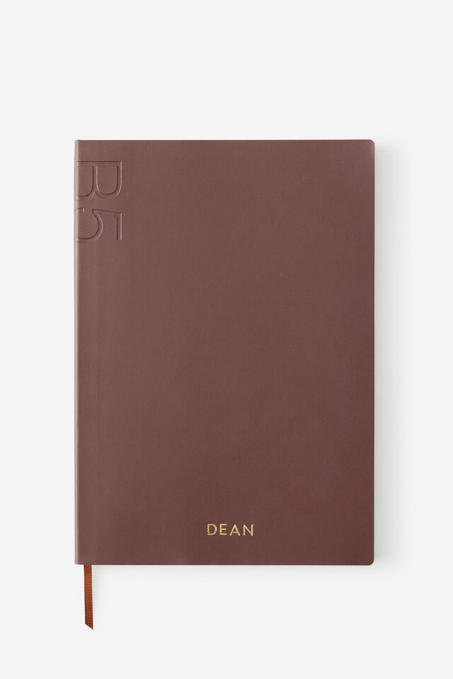 Personalised B5 Soft Lined Notetaker Notebook, ESPRESSO