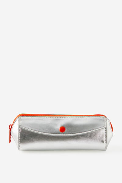 Tetra Pencil Case, CHROME LAVA RED