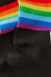 Socks, RAINBOW STRIP BLACK - alternate image 3