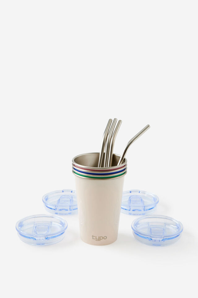 Party Cups 4 Pack, RETRO MULTI