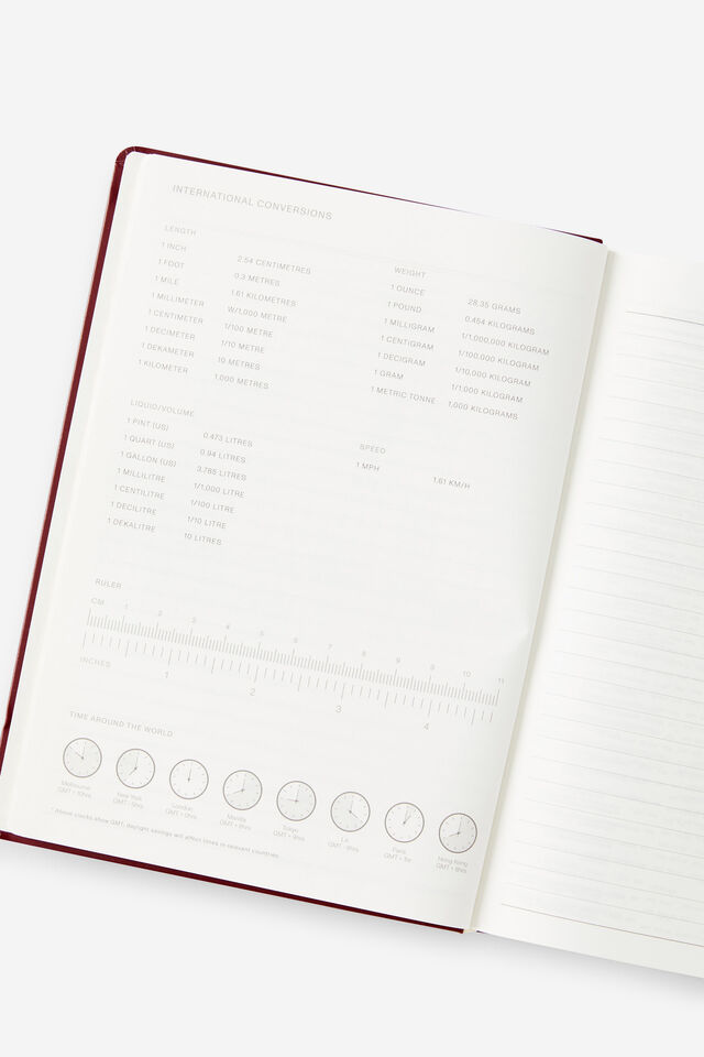 Personalised 2026 B5 Daily Hard Metro Diary, Cabernet