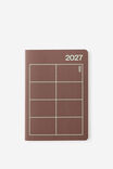 2027 A5 Weekly Open Agenda Diary, ESPRESSO/MINTY - example image 1