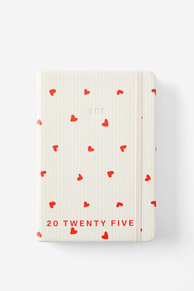 Personalised 2025 A5 Daily Buffalo Diary, MICRO HEARTS