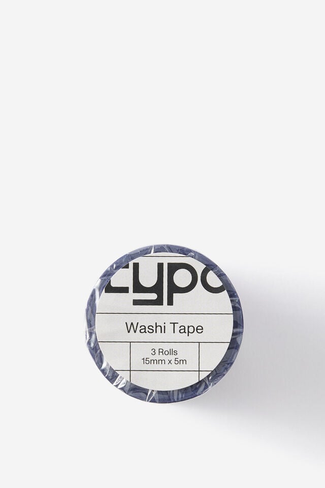 Washi Tape 15Mm 3Pack, DOGS STRIPE BLUE!