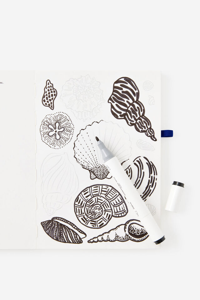 A5 Stitch Bound Colouring Book, OCEANA