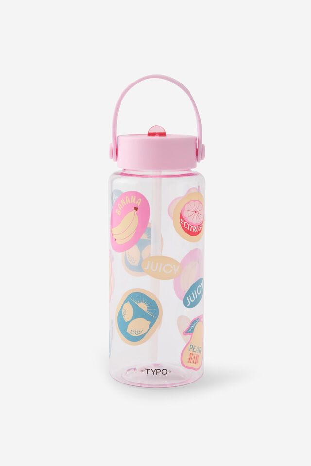 The Big Sipper Drink Bottle, FRUIT STICKER / BLOSSOM PINK