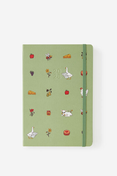 2026 A5 Daily Hard Metro Diary, Little Treats Bay Leaf