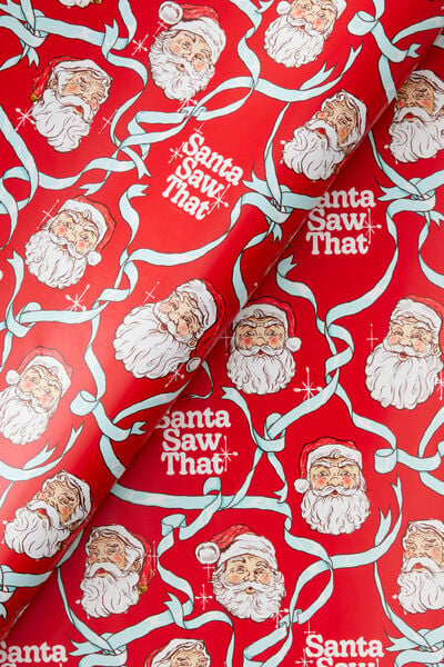 Christmas Wrapping Paper Roll, SANTA SAW THAT