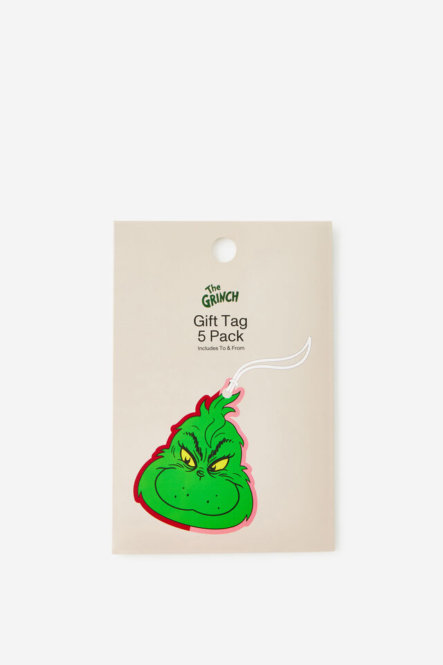 Die Cut Gift Tag 5Pk, LCN DRS GRINCH CHRISTMAS