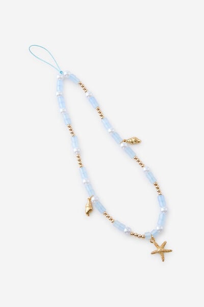 Carried Away Phone Charm Strap, AQUAMARINE
