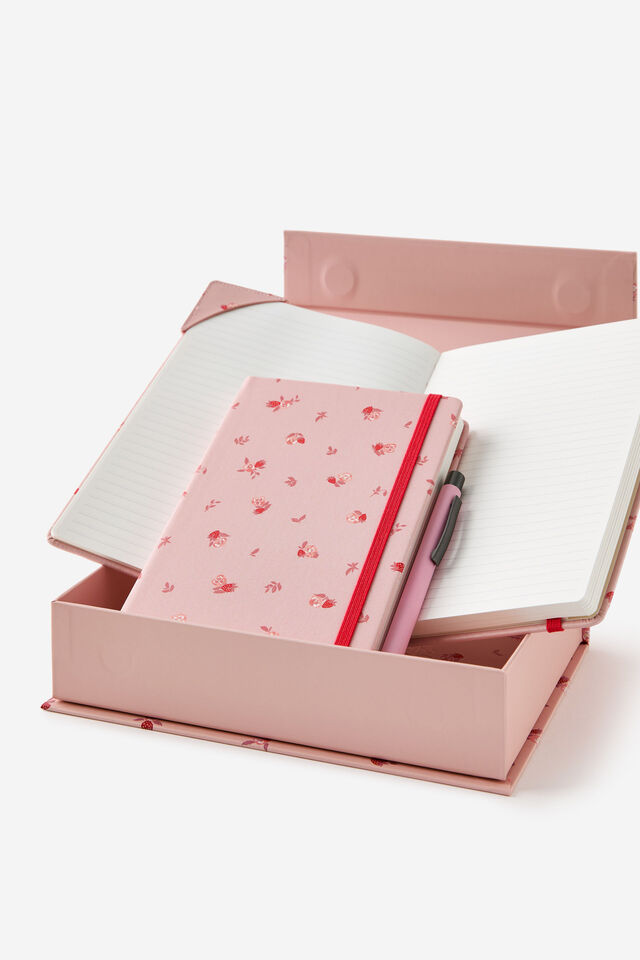 Notebook Gift Set, Ditsy Pansy Pink Clay