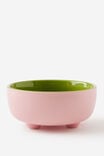 Bulbous Bowl, OLIVE MOSS / STRAWBERRY PINK - example image 1