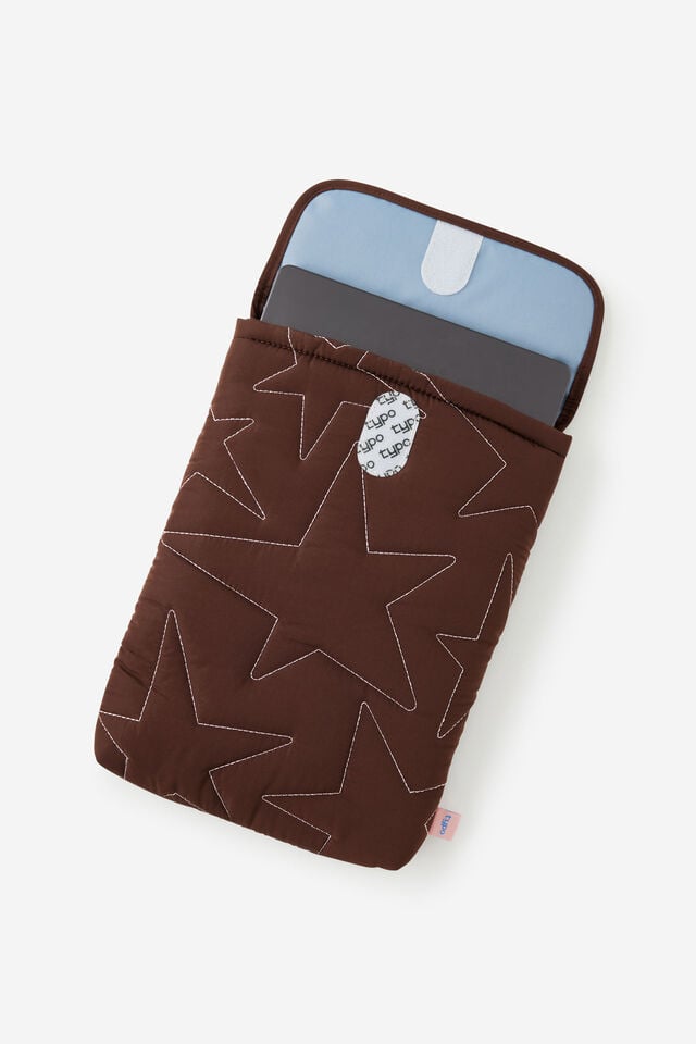 Mode 14 Inch Laptop Sleeve, ESPRESSO STAR QUILTED