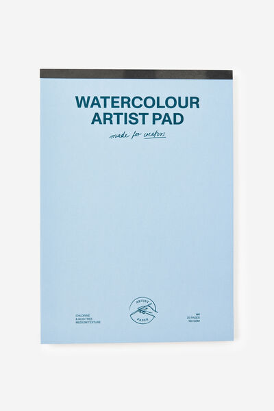 A4 Watercolour Art Pad, BLUE SKIES